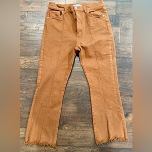 Loft - rust colored kick crop flare jeans